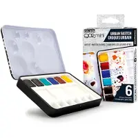 Golden QOR mini - Aquarelverf - Urban Sketch - 6 Napjes - Pocketbox