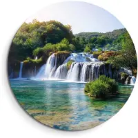 KitchenArt - Emerald Falls - Muurcirkel Binnen - ø 40 cm - Wandcirkel - Mét Ophangsysteem - Wanddecoratie - Muurdecoratie