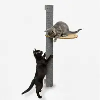 Eyepower 96 cm Wandkrabpaal met 1 Bamboe Plank - Katten Klimboom van Sisal - Krabpaal met Muurbevestiging