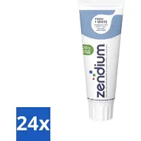 Zendium 24 x - Tandpasta - Fresh+ White - 75 ml - Tandpasta - Frisse Adem - Witte Tanden - Enzymen - Fluoride