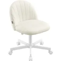 Songmics Homeoffice Stuhl mit Fleecebezug und weicher Polsterung, Cremeweiß