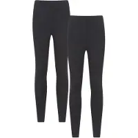 Mountain Warehouse Dames/Dames Katoenmix Midweight Leggings (Set van 2) (Jet Zwart)