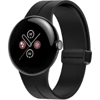Strap-it siliconen 'D-Buckle' bandje geschikt voor Google Pixel Watch 5 (45 mm) / 4 (45 mm) / 3 (45 mm) - Zwart