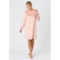 Damart - Nachthemd velours reliëf met Thermolactyl-label - Dames - Roze - 46-48 (L)