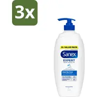 Sanex 3 x – Douchecrème – Expert Skin Health Protector – 750 ml - Kabel - Kabels - Kabelsysteem - Kabelsysteem