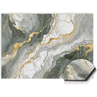 KitchenArt - Luxurious Marble Green Spatscherm - 70x30 cm - Spatscherm Achterwand Keuken - Spatwand Keuken
