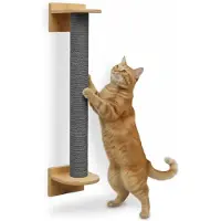Eyepower 66 cm Wandkrabpaal - Katten Krabpaal met Muurbevestiging - Wandkrabber Klimboom Sisal en Bambou