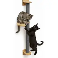 Eyepower 102 cm Wandkrabpaal met 1 Bamboe Plank - Katten Klimboom van Sisal - Krabpaal met Muurbevestiging