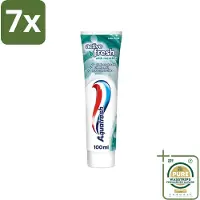 Aquafresh 7 x - Tandpasta - Verfrissende Reiniging - Menthol - 100 ml - Grootverpakking - Tandpasta Menthol - Verfrissende Reiniging - Mondverfrissend - Tandplak Verwijderen - Tandsteen Voorkomen