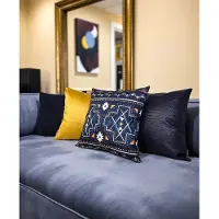 Gek op kussens! Croco blauw | 45 x 45 cm | kussenhoes | pu leder