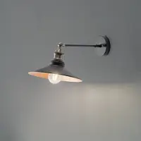 Opviq Wandlamp Saglam, dimbaar, zwart, Woon-/ Eetkamer, metaal, Landelijk, wandlamp