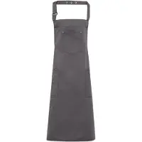 Premier Unisex Chino Cotton Bib Apron (Zwart)
