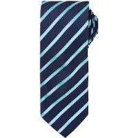 Premier Heren Sport Stripe Pattern Formele Work Tie (Marine / Turquoise)