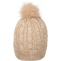 Mountain Warehouse Dames/Dames Pom Pom Faux Fur gevoerde muts (Beige)