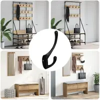 vidaXL Kledinghaak 346 st Zwart 102 x 29 x 47mm Zink Legering