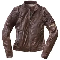 Black-Cafe London Amol Bruin Dames Leren Motorjas Maat M
