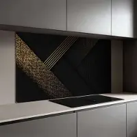 KitchenArt - Golden Geometry Spatscherm - 120x60 cm - Spatscherm Achterwand Keuken - Spatwand Keuken