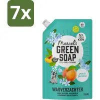 Marcel's Green Soap 7 x Marcel’s Green Soap – Wasverzachter – Peach & Jasmine Navulling – 750 ml - Kabel - Kabels - Kabelsysteem - Kabelsysteem