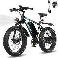 Colorway Elektrische Fiets BK15 - 26*4.0 Inch Mountain EBike met Afneembare 48V 15Ah Lithium Batterij - City Commuter E-Bike met 250W Motor - 7 Versnellingen - IP54 Waterdicht