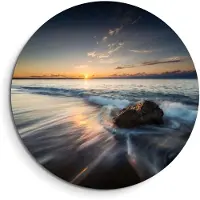 KitchenArt - Ocean Whisper – Muurcirkel Binnen - ø 40 cm - Wandcirkel - Mét Ophangsysteem - Wanddecoratie - Muurdecoratie