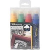 Securit Waterproof krijtmarker large, etui met 4 stuks in geassorteerde kleuren