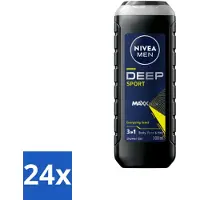 Nivea MEN - Douchegel - Deep Sport - 500 ml - Voordeelverpakking - 24 stuks