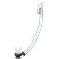 Tusa Hyperdry Elite II – Premium snorkel met droogtop systeem en hypoallergene siliconen mondstuk – Transparant/Transparant – SP0101 T