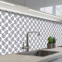 KitchenYeah Keuken achterwand 250x60 cm - Spatscherm zelfklevend Oceaan - Koraal - Blauw - Wit - Muurbeschermer - Spatwand fornuis