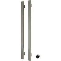 Hotbath Square verticale radiator met 2 rails 135cm met aparte schakelaar geborsteld nikkel