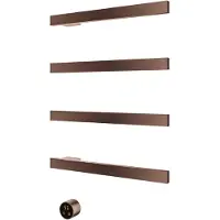 Hotbath &MORE Handdoekradiator - 50x76cm - vierkant - 4 stangen - horizontaal - met schakelaar - PVD - geborsteld koper RAS50-4BCP