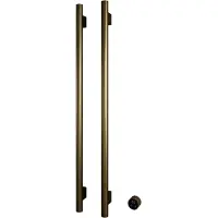 Hotbath &MORE set van 2 rails RARV135 ROUND135 cm met separate schakelaar Geborsteld Messing PVD (Exclusief inbouwdeel)
