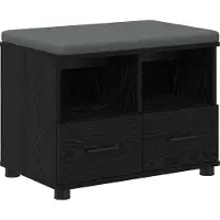 vidaXL Hallenbank Zwarte Eik 60 x 38 x 46 cm Geengineerd Hout en Stof