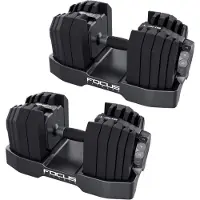 Focus fitness Shift – Verstelbare dumbbellset – 2x24kg – Ruimtebesparend