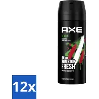 Axe 12 x – Deodorant – Africa – 150 ml - Afrikaanse Geur - Frisheid - Lichaamsgeur - Zinktechnologie - Bodyspray