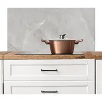 KitchenYeah Spatscherm keuken 100x50 cm - Kookplaat achterwand Grijs - Beton print - Industrieel - Muurbeschermer - Spatwand fornuis - Hoogwaardig aluminium