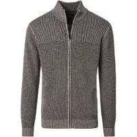 Casa Moda Vest grijs gemeleerd gebreid