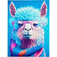 Milliwood - CI141 Houten Puzzel XL Cheeky Alpaca | 3D Puzzels bouwpakket | Hobby Speelgoed voor kinderen & volwassenen | Wanddecoratie Woonkamer | 316 stukjes 27,5 x 37cm | In luxe geschenkdoos