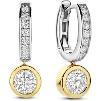 Ti sento Dames Oorbellen - 925 zilver - Zirkonia met geel verguld - 78032ZY