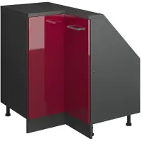 Vicco Rion Kast voor schuine wand Hoekkast – 75.6 x 81.6 cm met 1 deur Rood hoogglans/antraciet
