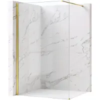 REA Flexi Transparent - Douchewand - Gouden - 110 Gehard Glas 8 mm (Transparant) - 120X110X195cm