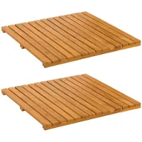 vidaXL Badmat 2 st Naturel 50 x 50 cm Massief Acacia Hout