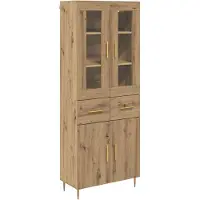 vidaXL Highboard 2 st Artisan Eiken 69,5 x 34 x 180 cm Bewerkt hout