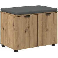 vidaXL Hallenbank Artisan Eik 60 x 38 x 46 cm Geengineerd Hout en Stof