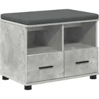 vidaXL Hallenbank Beton Grijs 60 x 38 x 46 cm Geengineerd Hout en Stof