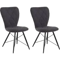 Loft 24 Viola-Eetkamerstoel - Set van 2 - Antraciet