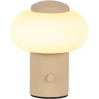 Lucide GUSTAV – Oplaadbare bureaulamp – Batterij – Ø 8 cm – Dimbaar LED – 1x0,8 W, 2700 K - Crème - Bureaulampen en nachtlampen (44520/01/38)