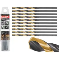 Tvardy Metaalboor - 4,00 mm - TiN Coating - HSS 4341 - Zwart & Goud - 10 stuks