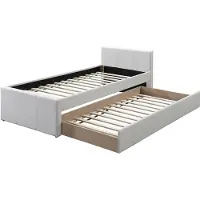 Vente-unique Bedframe stof beige 90 x 190 cm