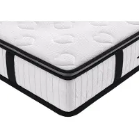 Vente-unique Set 180 x 200 cm bedbodem met opbergruimte wit + matras met pocketveren en ingebouwde dekmatras dikte 28 cm - AMERICAN DREAM van YSMÉE