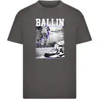 Mister tee - Kids Ballin Hard Kinder Tshirt - Kids 110/116 - Grijs